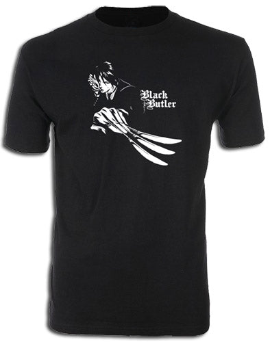 BLACK BUTLER - SEBASTIAN KNIVES MENS SCREEN PRINT T-SHIRT