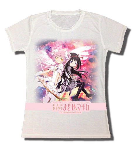 MADOKA MAGICA MADOKA SITTING WITH HOMURA JRS T-SHIRT