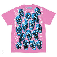 Thumbnail for Skull Pile Blue Pink T-Shirt