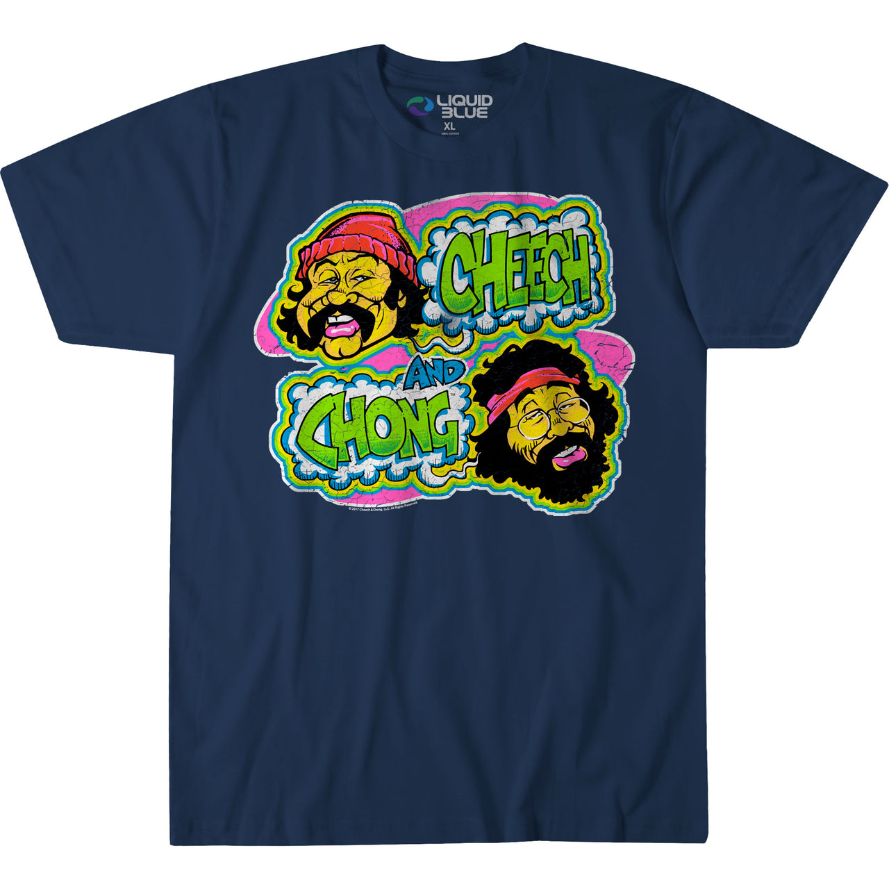 Cheech and Chong Transfer Navy T-Shirt