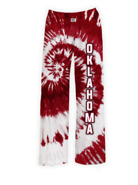 Thumbnail for BRIEF INSANITY Oklahoma Red Tie-Dye Pajama Lounge Pants