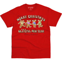 Thumbnail for Dancin' Gingerbread Bears Youth Red T-Shirt
