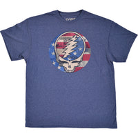 Thumbnail for USA Distressed SYF Blue Heather Poly-Cotton T-Shirt