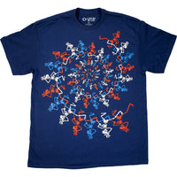 Thumbnail for USA Spiral Skeletons Navy T-Shirt