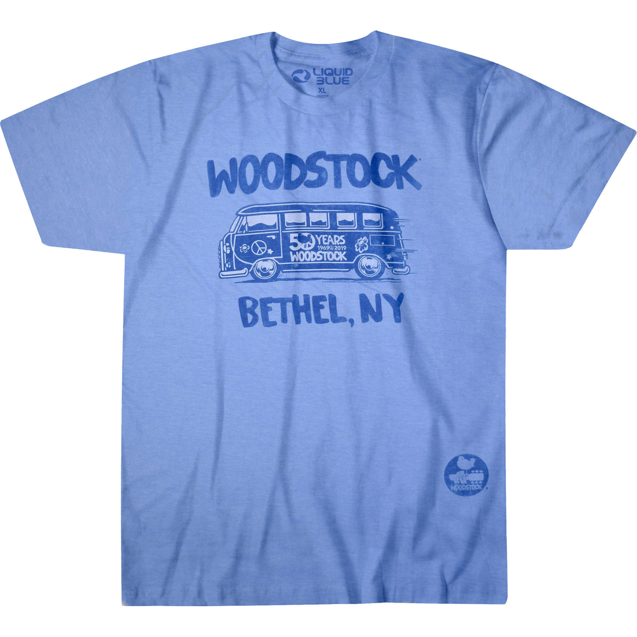 Bethel Bus Blue Poly-Cotton T-Shirt