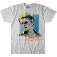 Thumbnail for Bowie Sketch Heather Grey Poly-Cotton T-Shirt