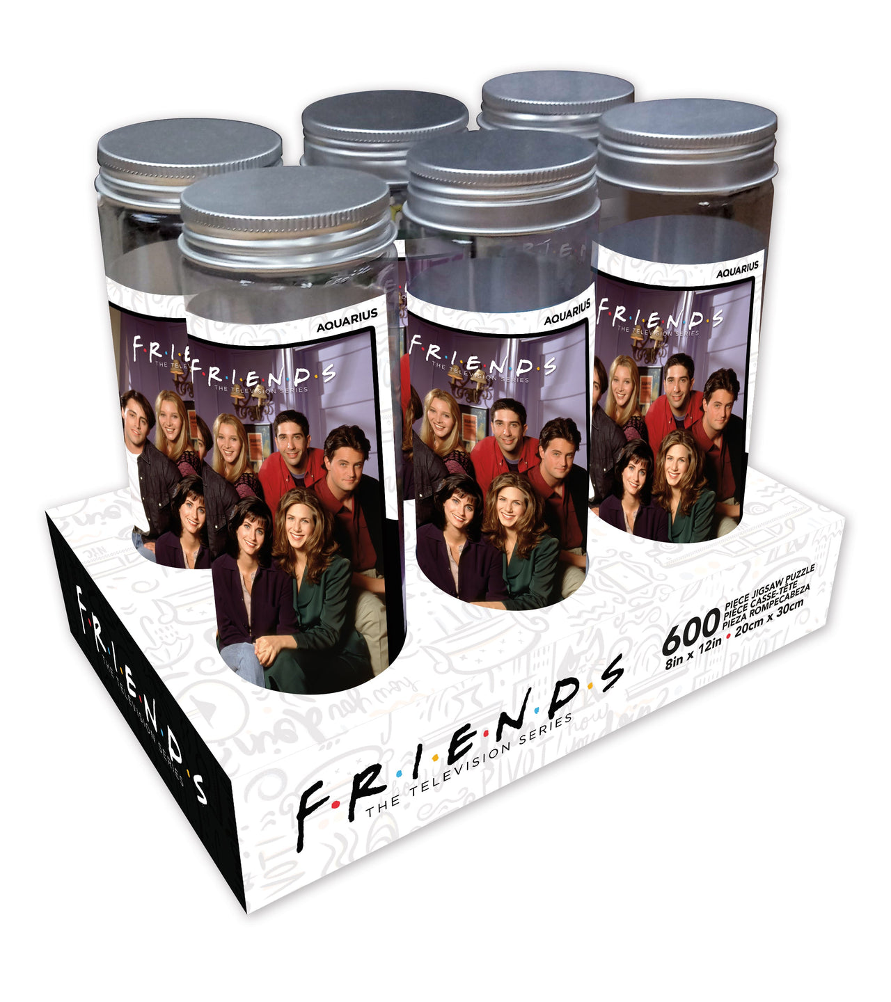 Friends Cast 600 Piece Mega Micro Jigsaw Puzzle In A Tube (6 unit Pre-Pack) – 1 PC PPK