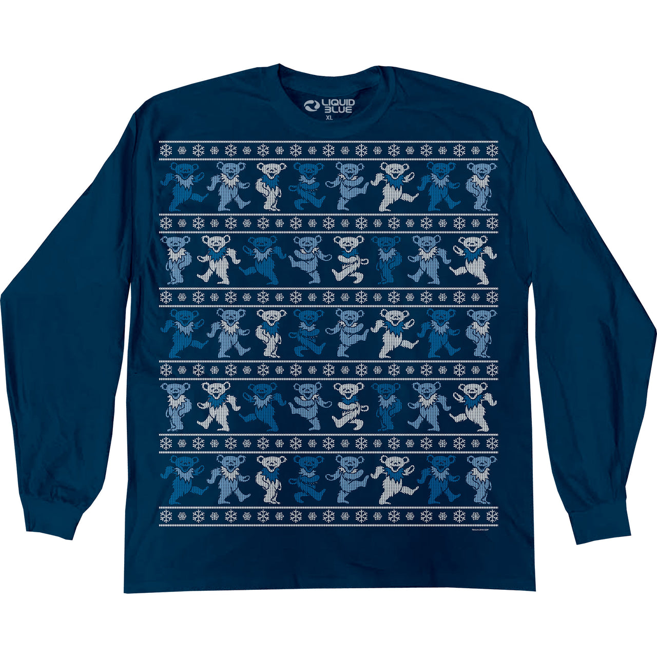 Dancin Bear Xmas Sweater Navy Long Sleeve T-Shirt