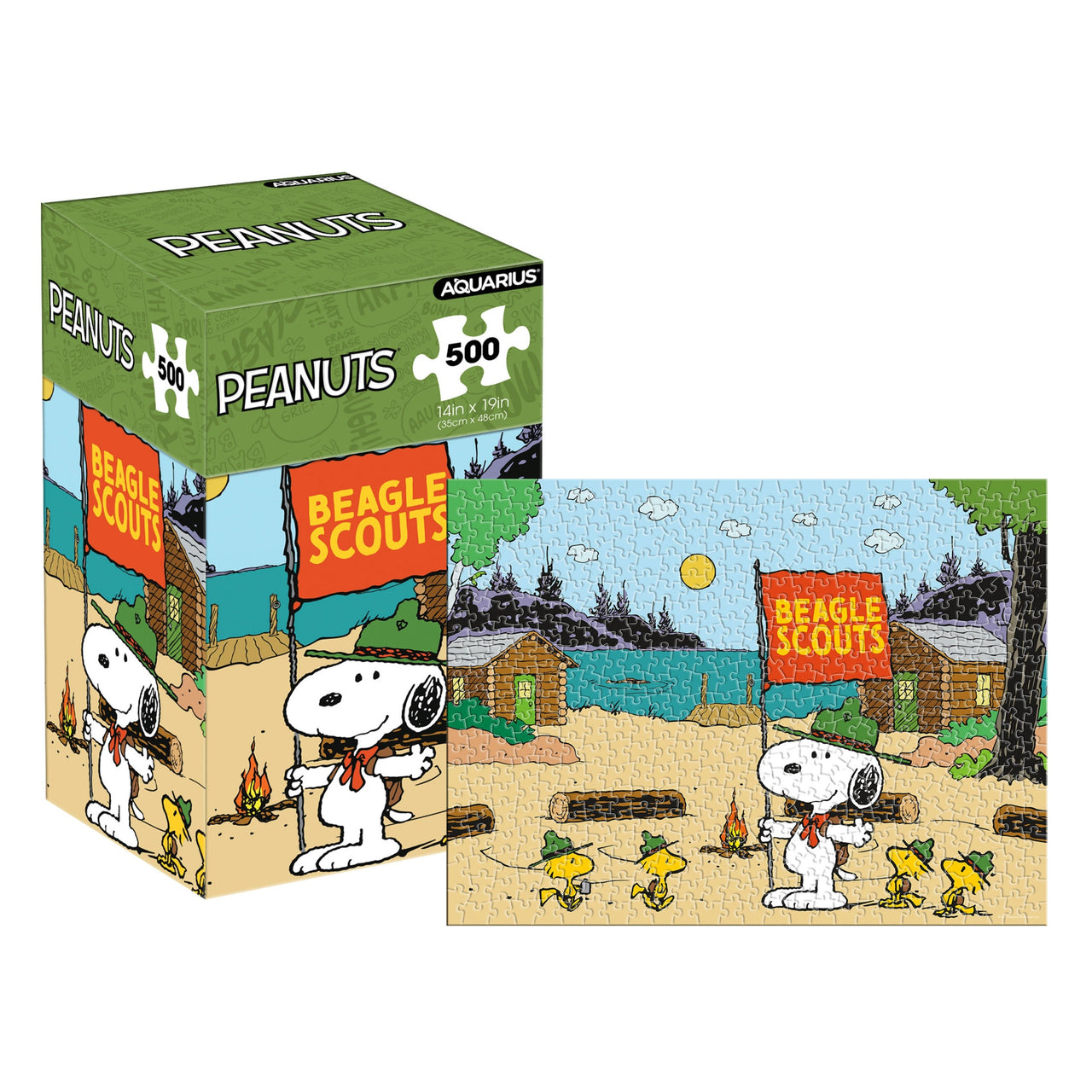 Peanuts Beagle Scouts 500 Piece Jigsaw Puzzle (Vertical Box) – 3 PC PPK ($7.95 each)