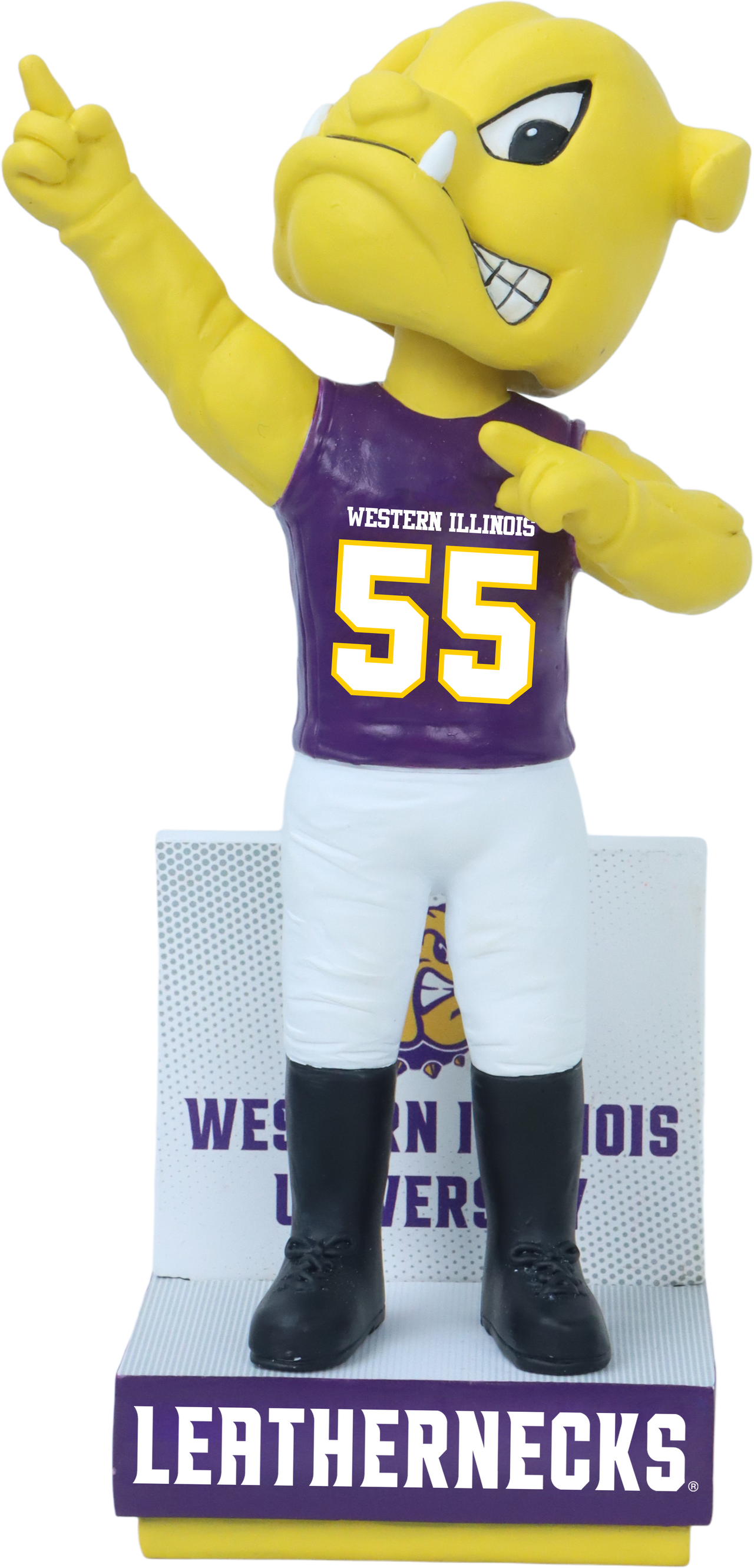Western Illinois Mascot Bobblehead - Football Jersey