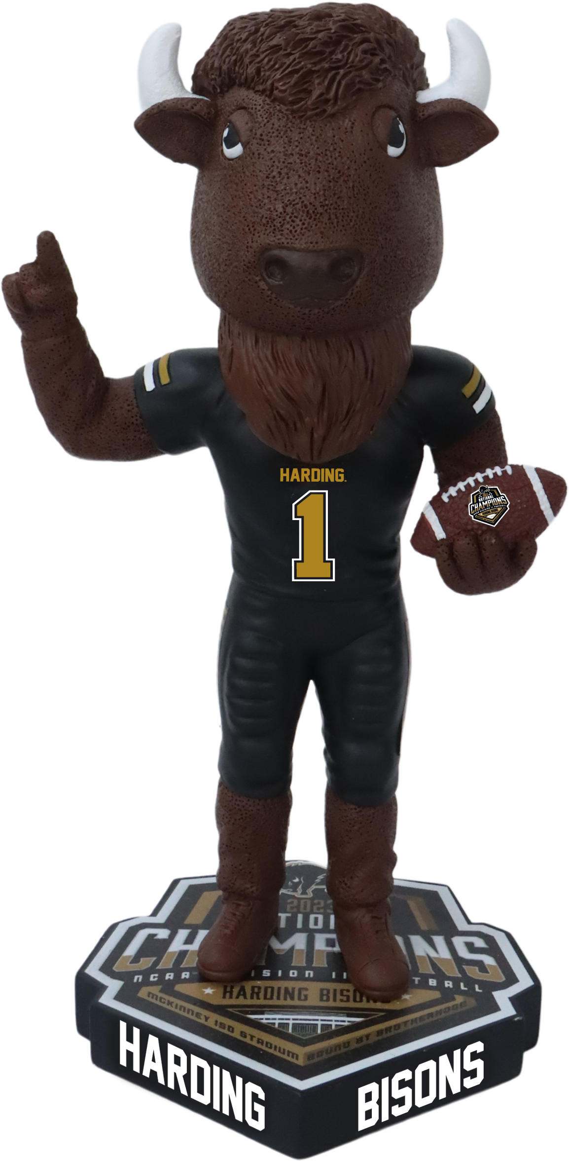 Harding D2 Football 2023 Champions Bobblehead - Black Jersey
