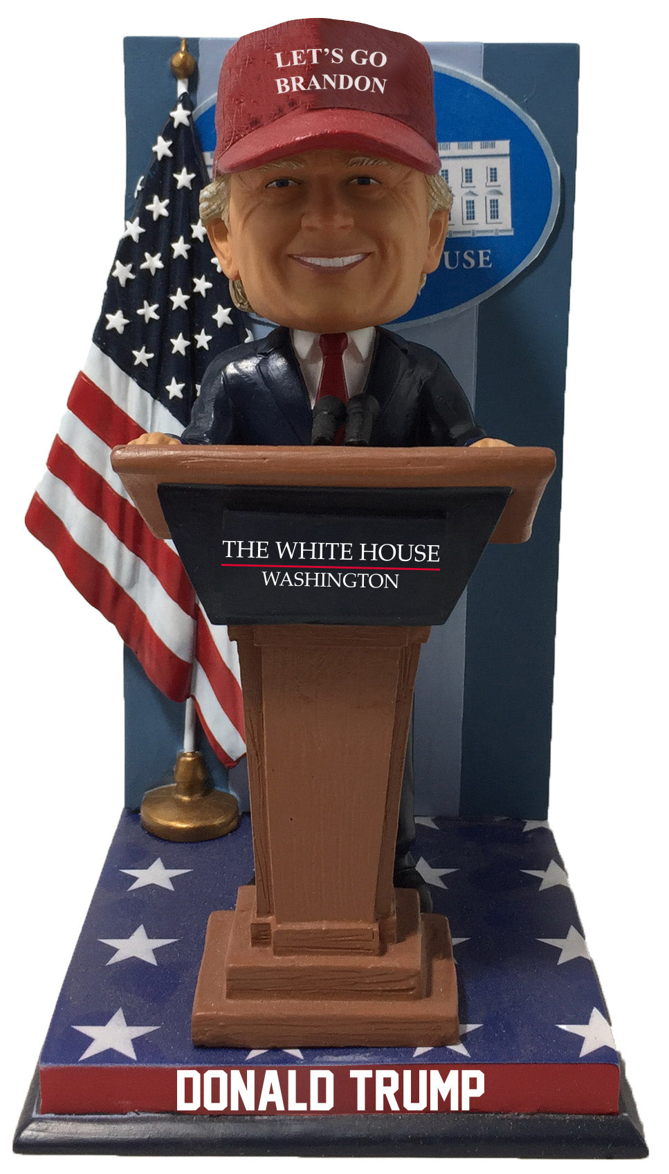Donald Trump Brandon Hat President Podium Bobblehead