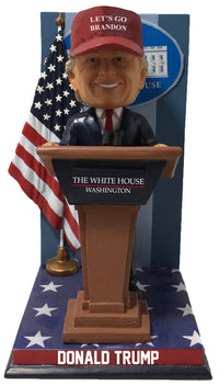 Thumbnail for Donald Trump Brandon Hat President Podium Bobblehead