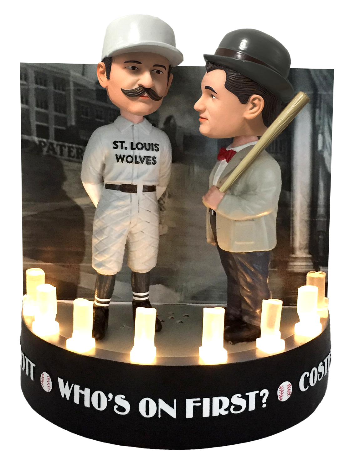 Abbott And Costello Talking Light Up Stage Bobblehead