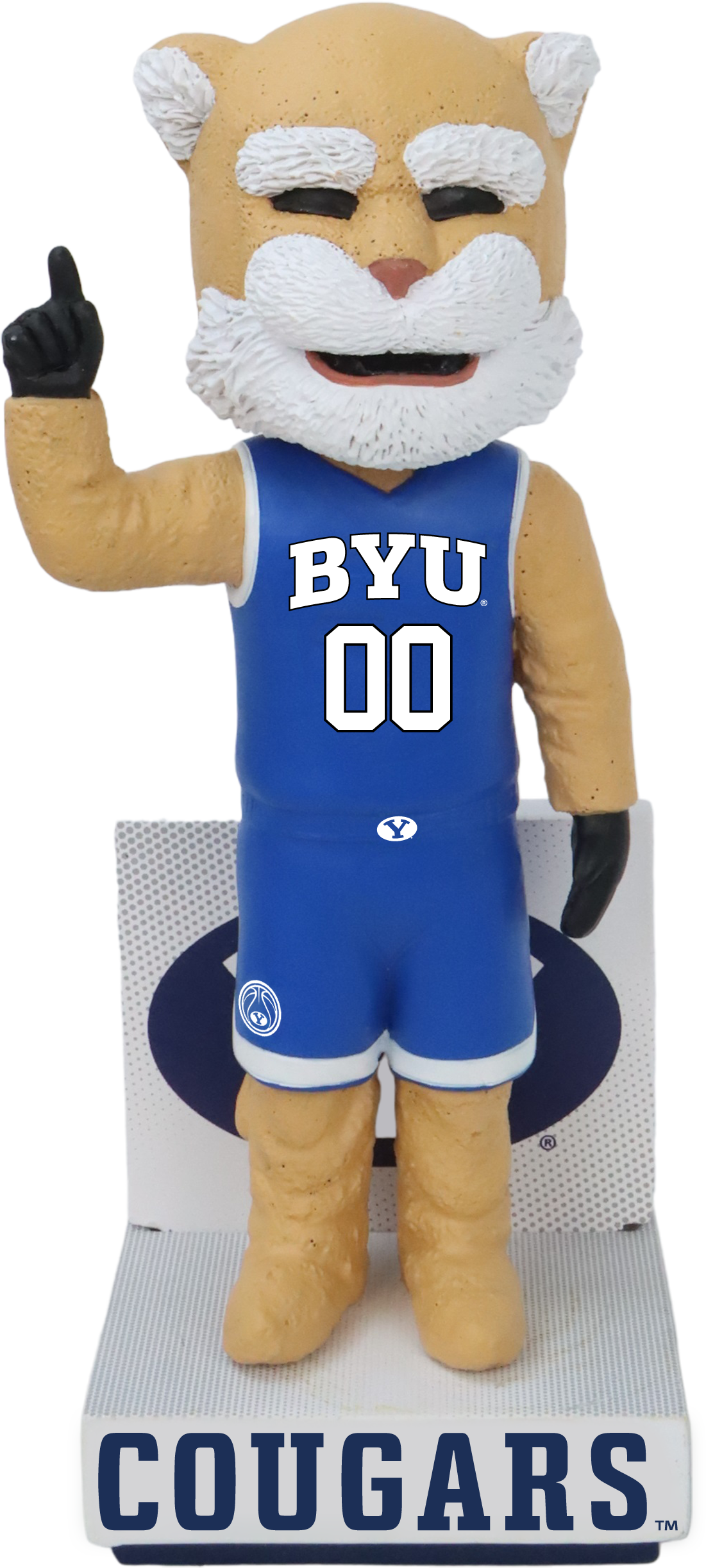 BYU Mascot Blue Basketball Jersey Bobblehead