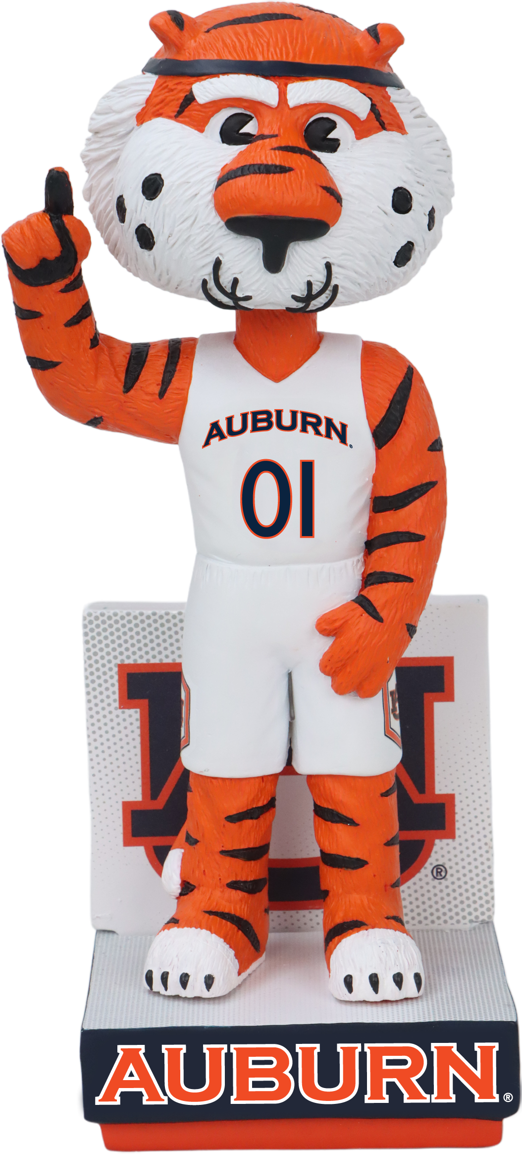 Auburn Mascot White Jersey Basketball Bobblehead