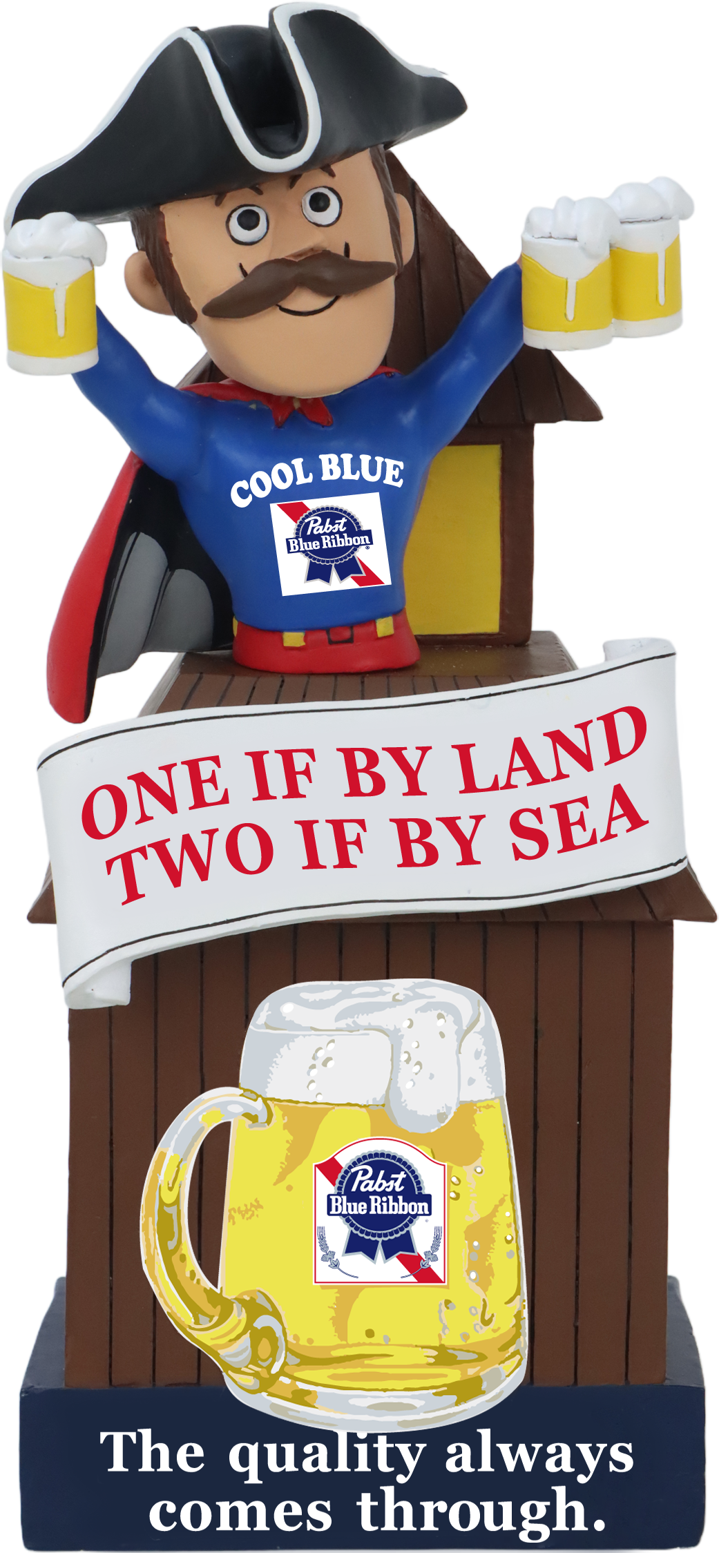 Cool Blue Pabst Blue Ribbon Bobblehead