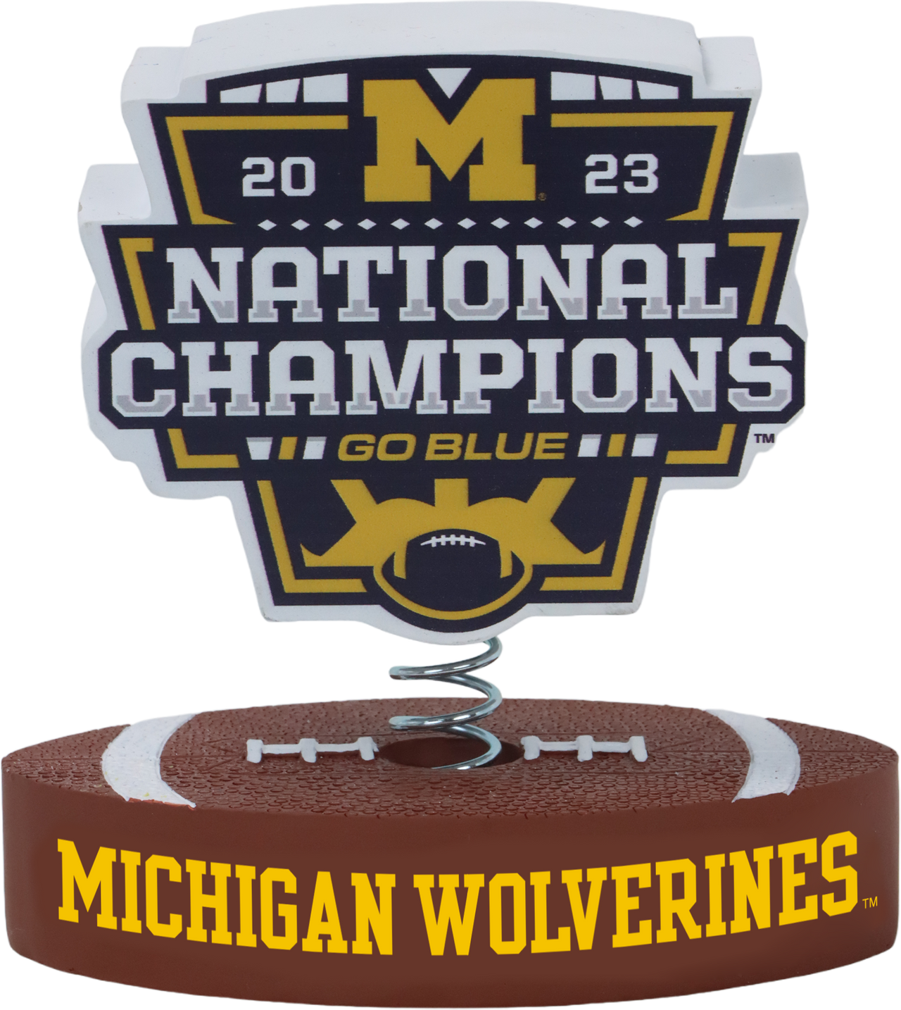 Michigan Wolverines 2023 National Champions Logo Bobblehead NCAA College