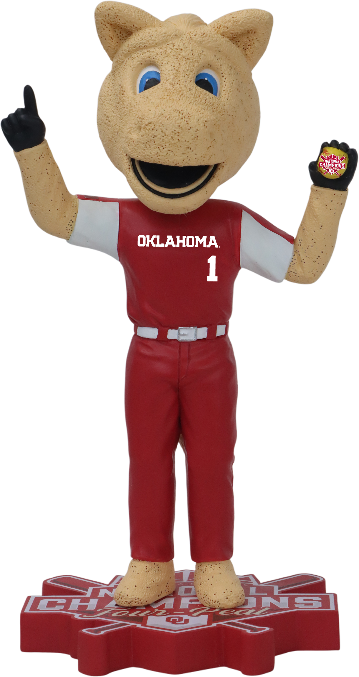 Oklahoma 2024 Softball Champions Maroon Jersey Bobblehead