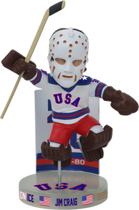Thumbnail for Jim Craig Team USA 1980 Gold Medal White Jersey Bobblehead Hockey
