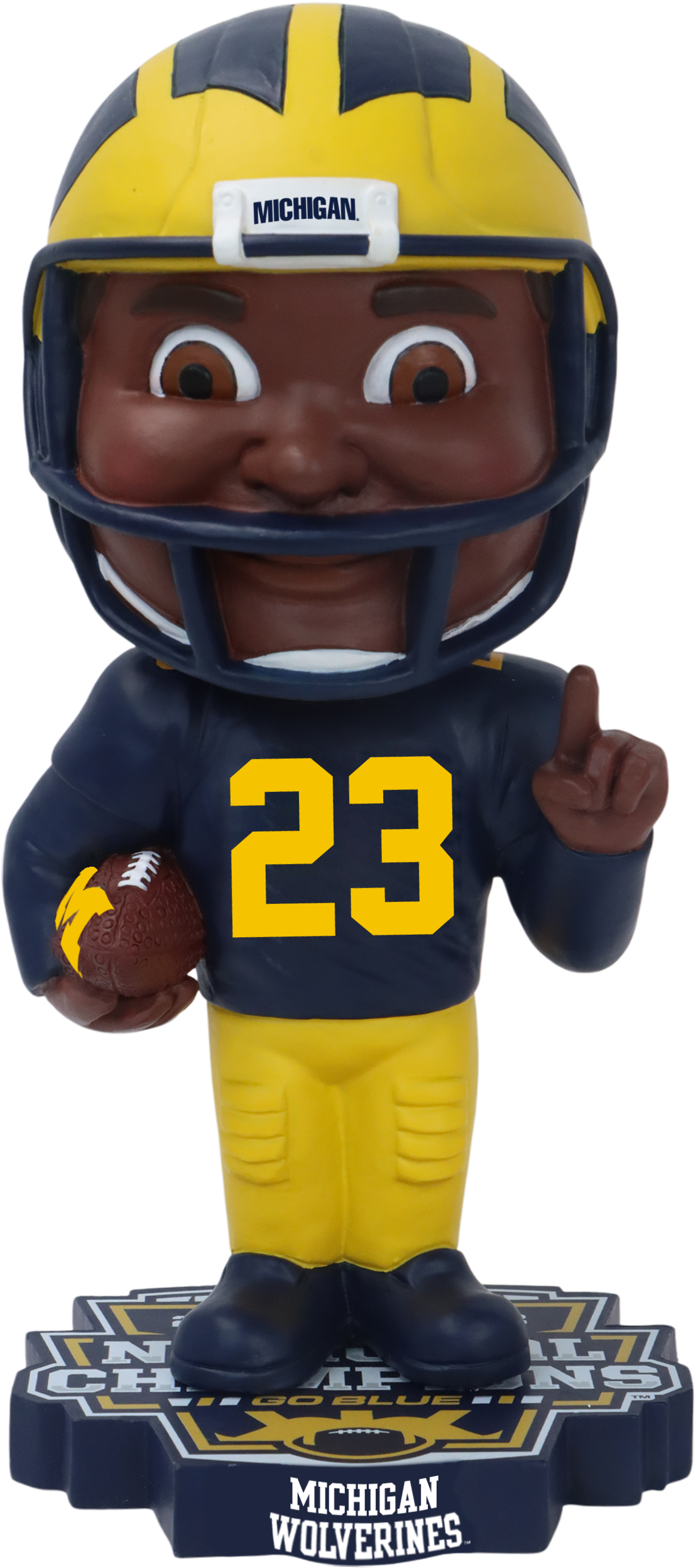 Michigan 2024 CFP Champions Black Boy Bobblehead
