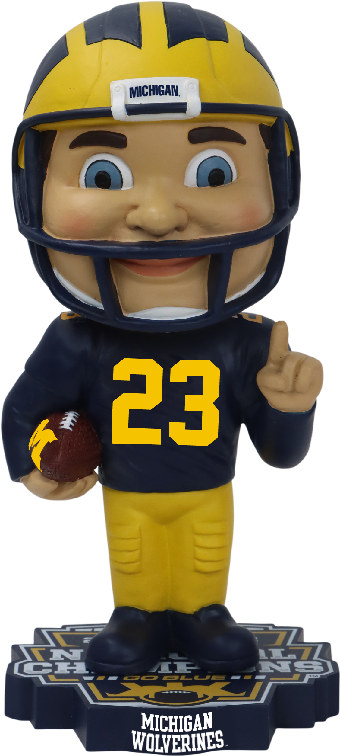 Michigan 2024 CFP Champions White Boy Bobblehead