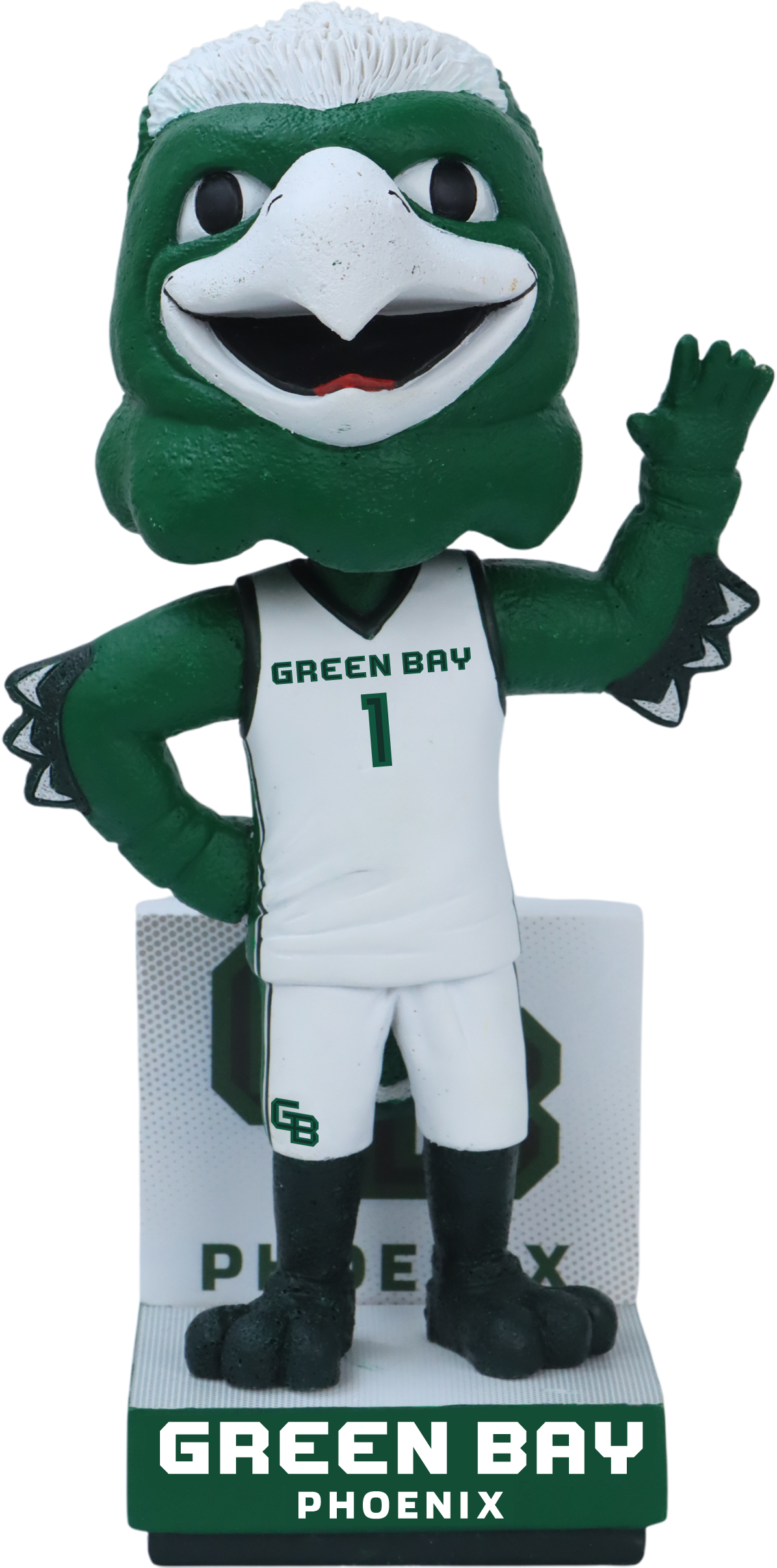 Green Bay Mascot White Jersey Bobblehead