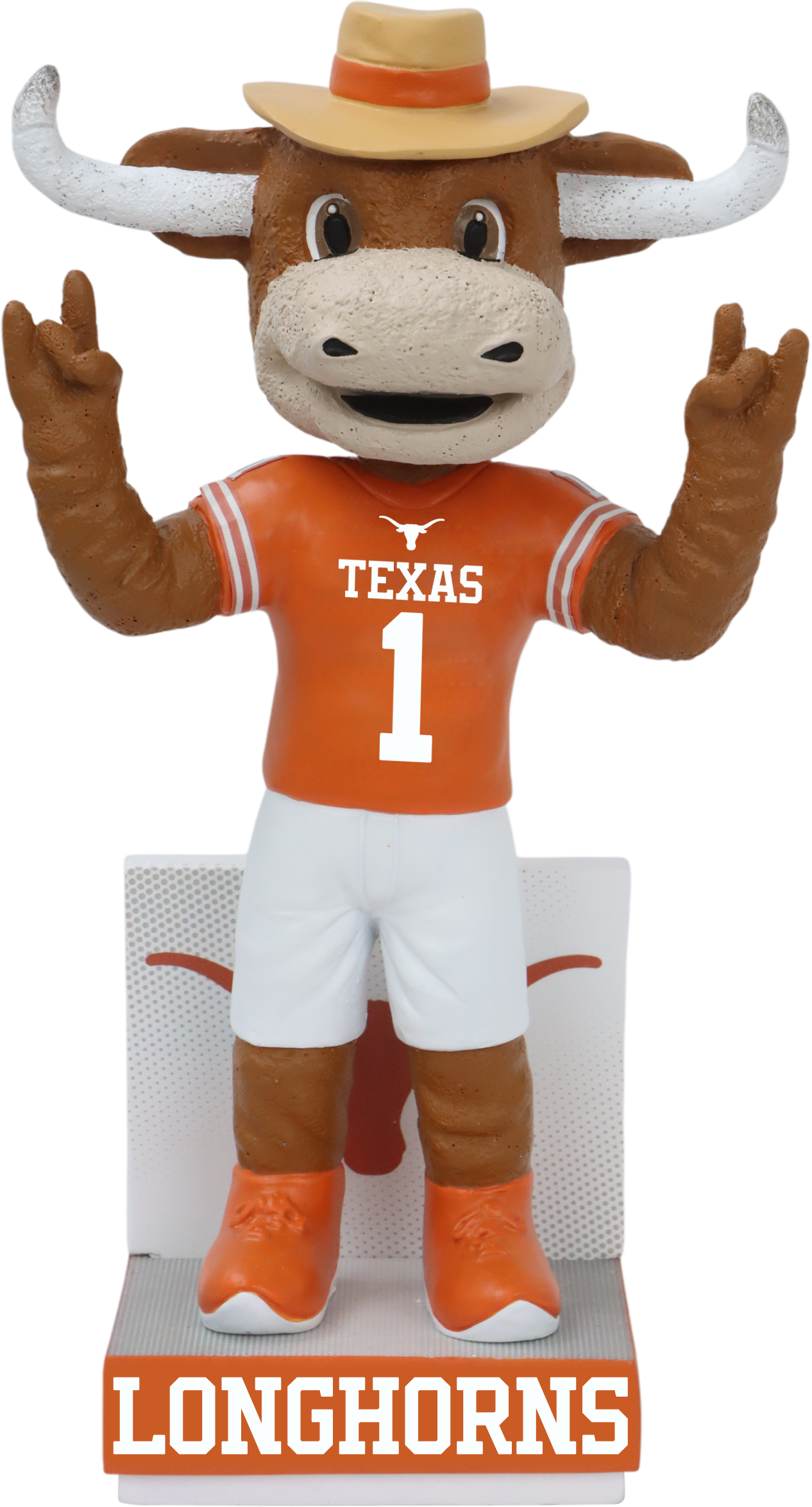 Texas Mascot Orange Football Jersey Bobblehead