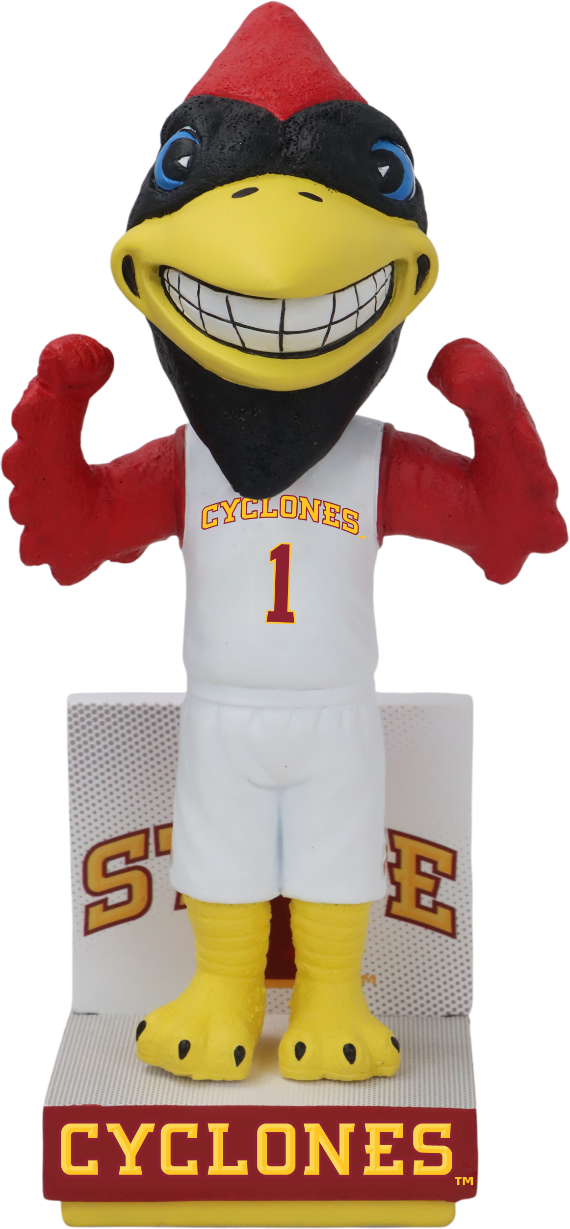 Iowa State Mascot White Basketball Jersey Bobblehead
