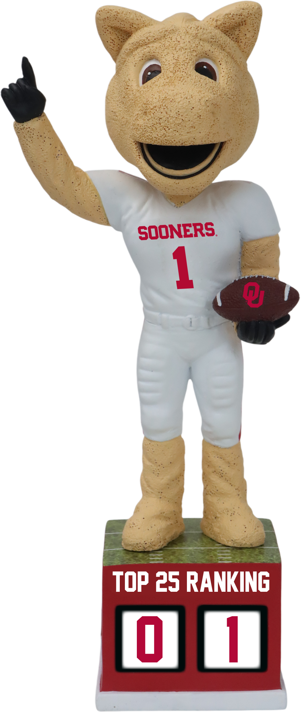 Oklahoma Football Tracker Bobblehead - White Jersey