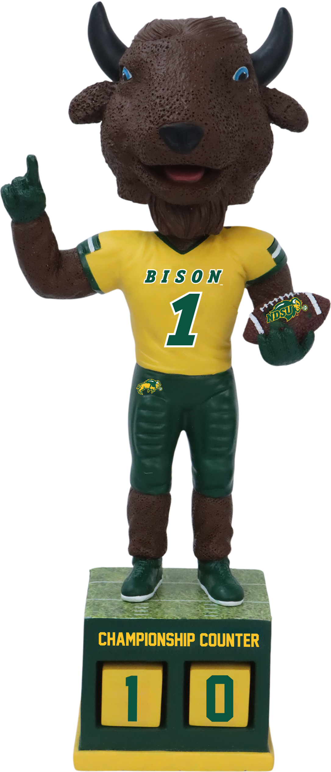 NDSU Football Championship Counter Bobblehead - Yellow Jersey