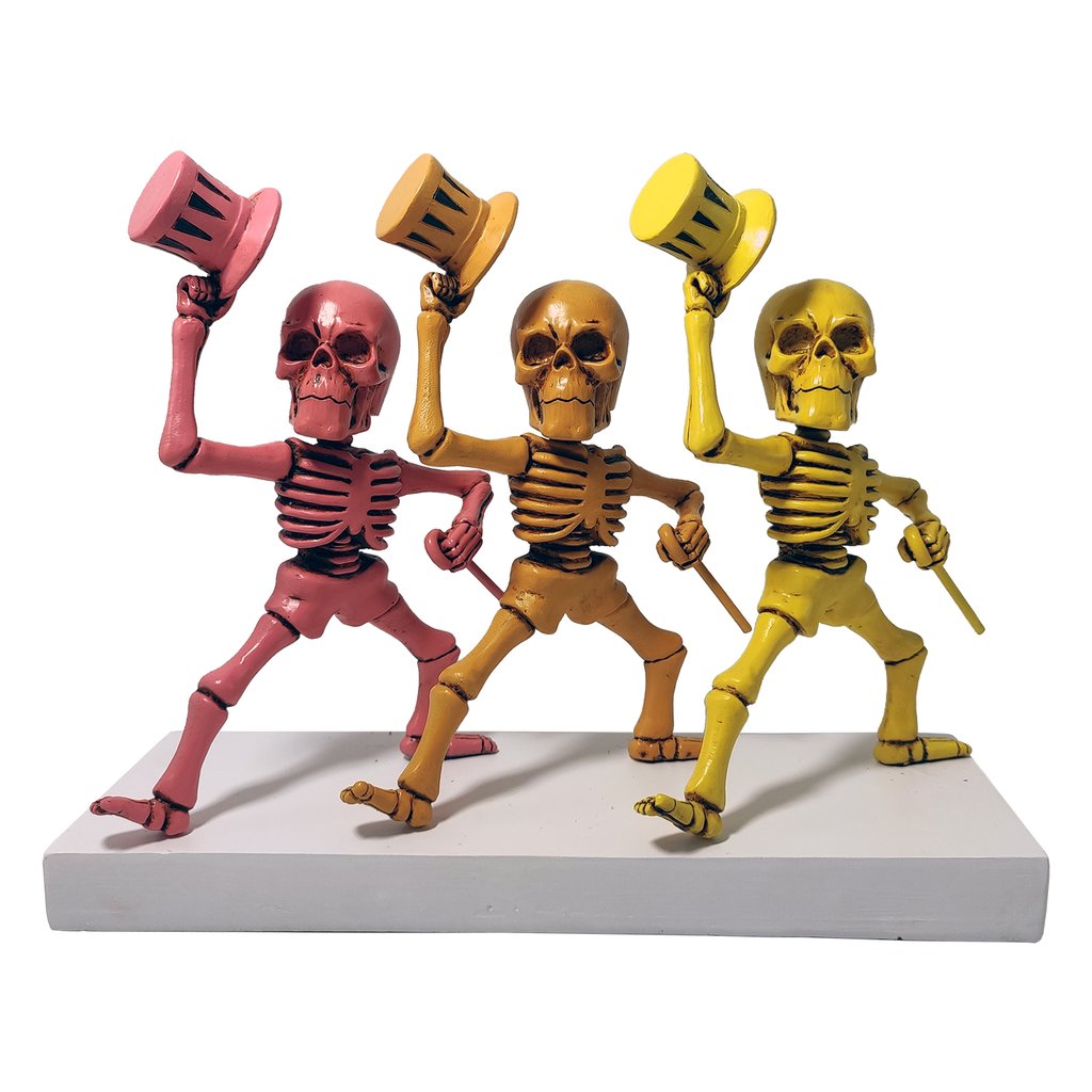 Grateful Dead Pink Orange Yellow Dancing Skeletons Bobblehead