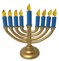Thumbnail for Menorah Blue Candles Hanukkah Chanukah Bobble