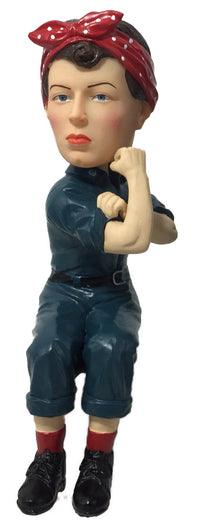 Thumbnail for Rosie The Riveter - Light Skin Mantle Mates Sitting Patriotic USA Bobblehead