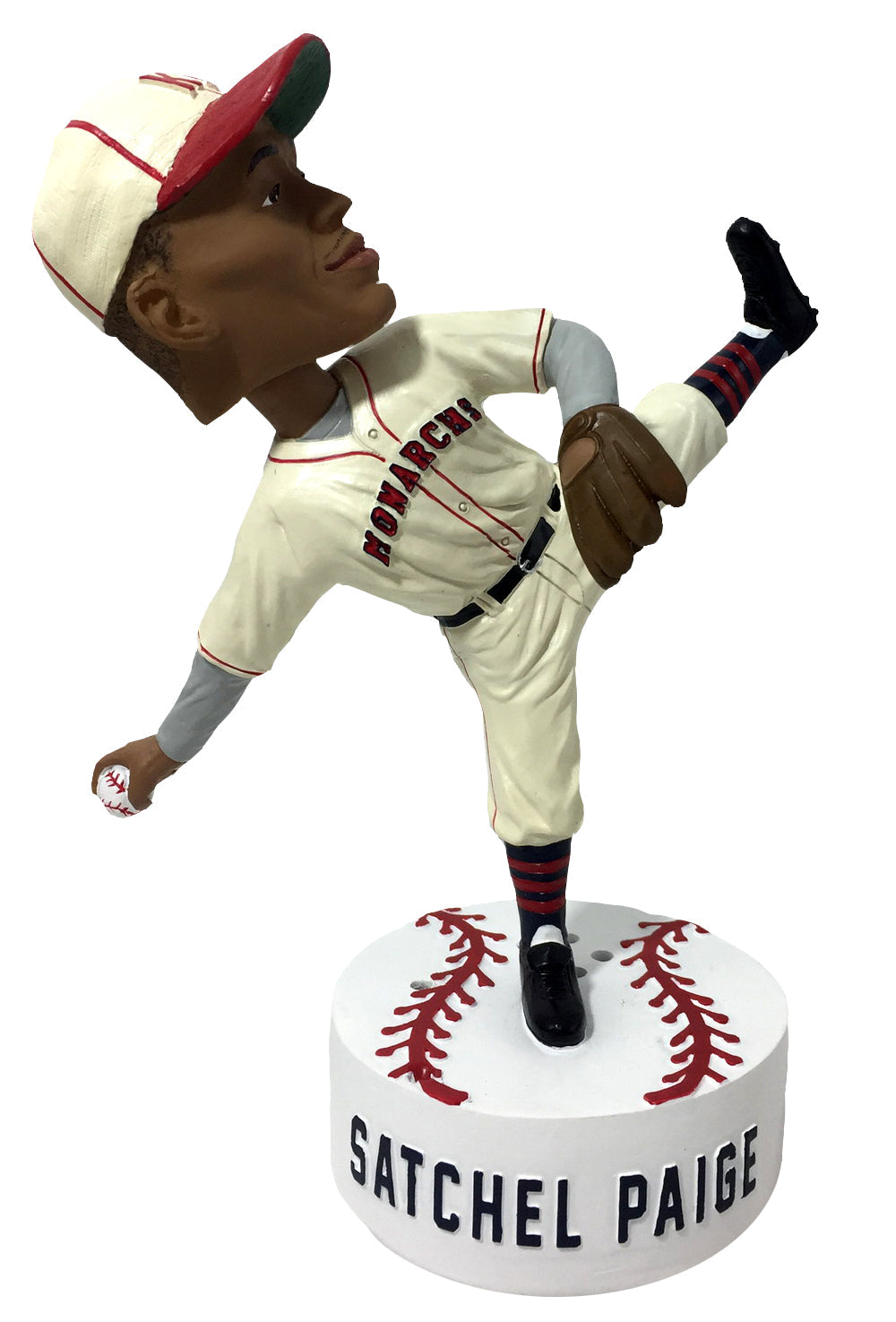 Satchel Paige Kansas City Monarchs Leg Kick Talking Bobblehead Negro Leagues