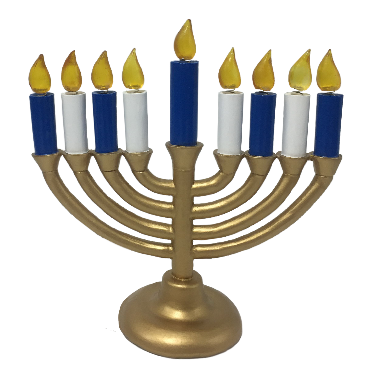 Menorah White And Blue Candles Hanukkah Chanukah Bobble