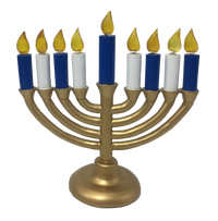 Thumbnail for Menorah White And Blue Candles Hanukkah Chanukah Bobble