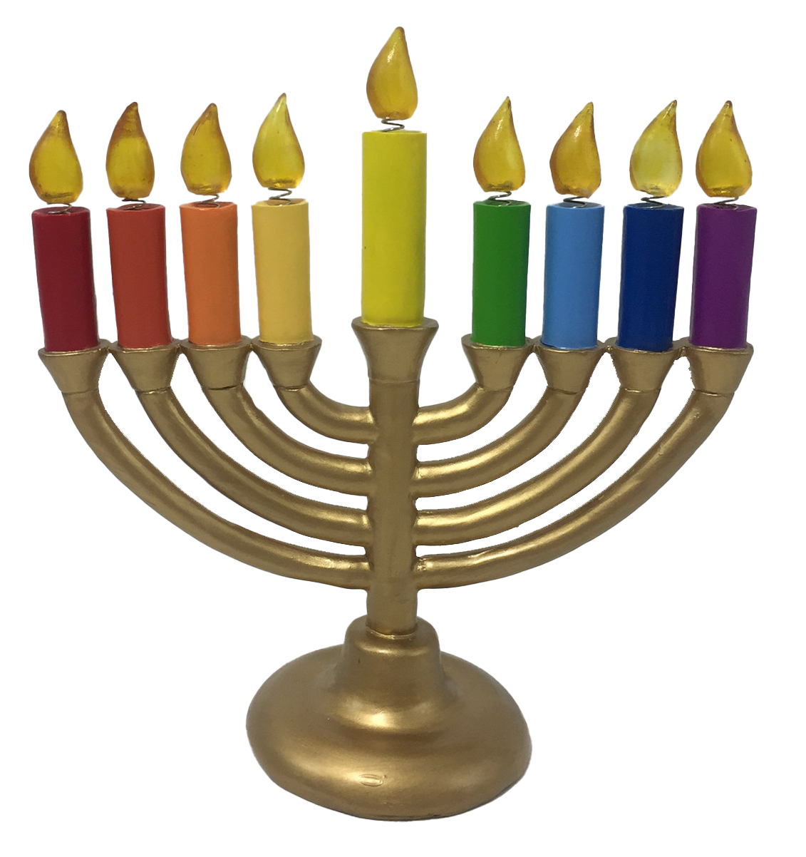 Menorah Rainbow Candles Hanukkah Chanukah Bobble