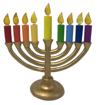 Thumbnail for Menorah Rainbow Candles Hanukkah Chanukah Bobble