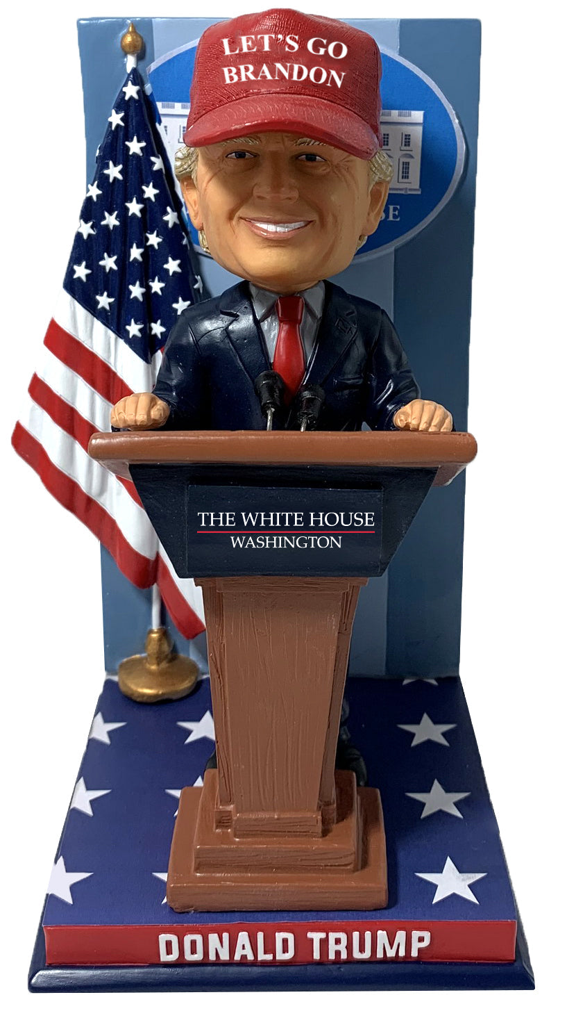 Donald Trump White House Podium Let's Go Brandon Bobblehead