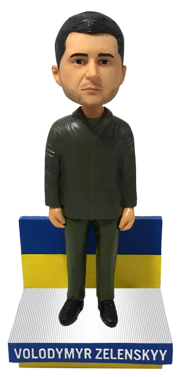 Volodmyr Zelenskyy Ukraine President Green Jacket Bobblehead