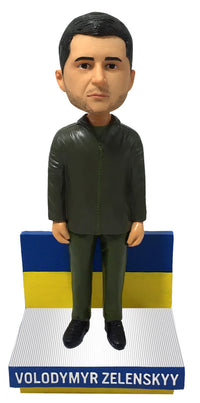 Thumbnail for Volodmyr Zelenskyy Ukraine President Green Jacket Bobblehead