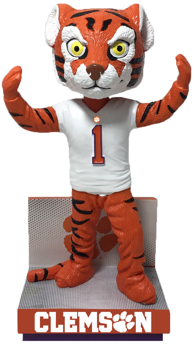 The Tiger Clemson Tigers White Jersey Bobblehead NCAA College
