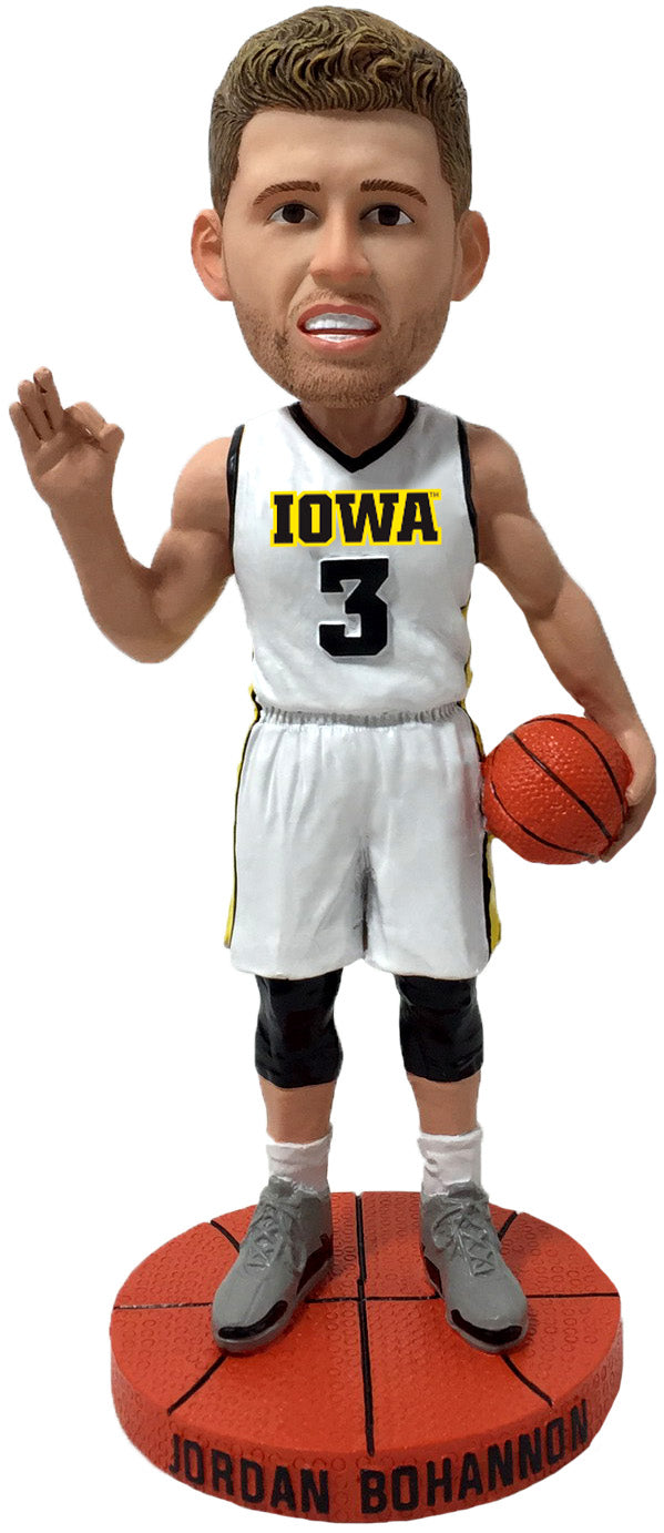 Jordan Bohannon Iowa Hawkeyes White Jersey Bobblehead NCAA College