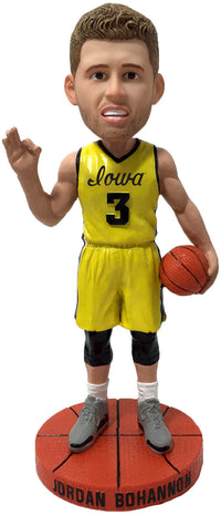 Thumbnail for Jordan Bohannon Iowa Hawkeyes Yellow Jersey Bobblehead NCAA College
