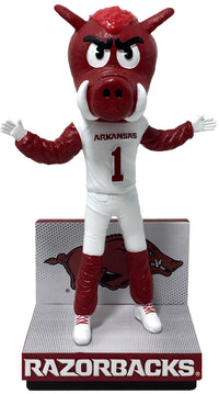 Thumbnail for Big Red Arkansas Razorbacks White Jersey Bobblehead NCAA College