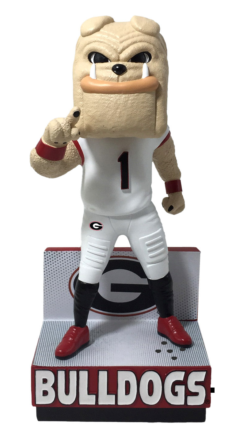 Hairy Dawg Georgia Bulldogs White Jersey School Song Talking Bobblehead NCAA