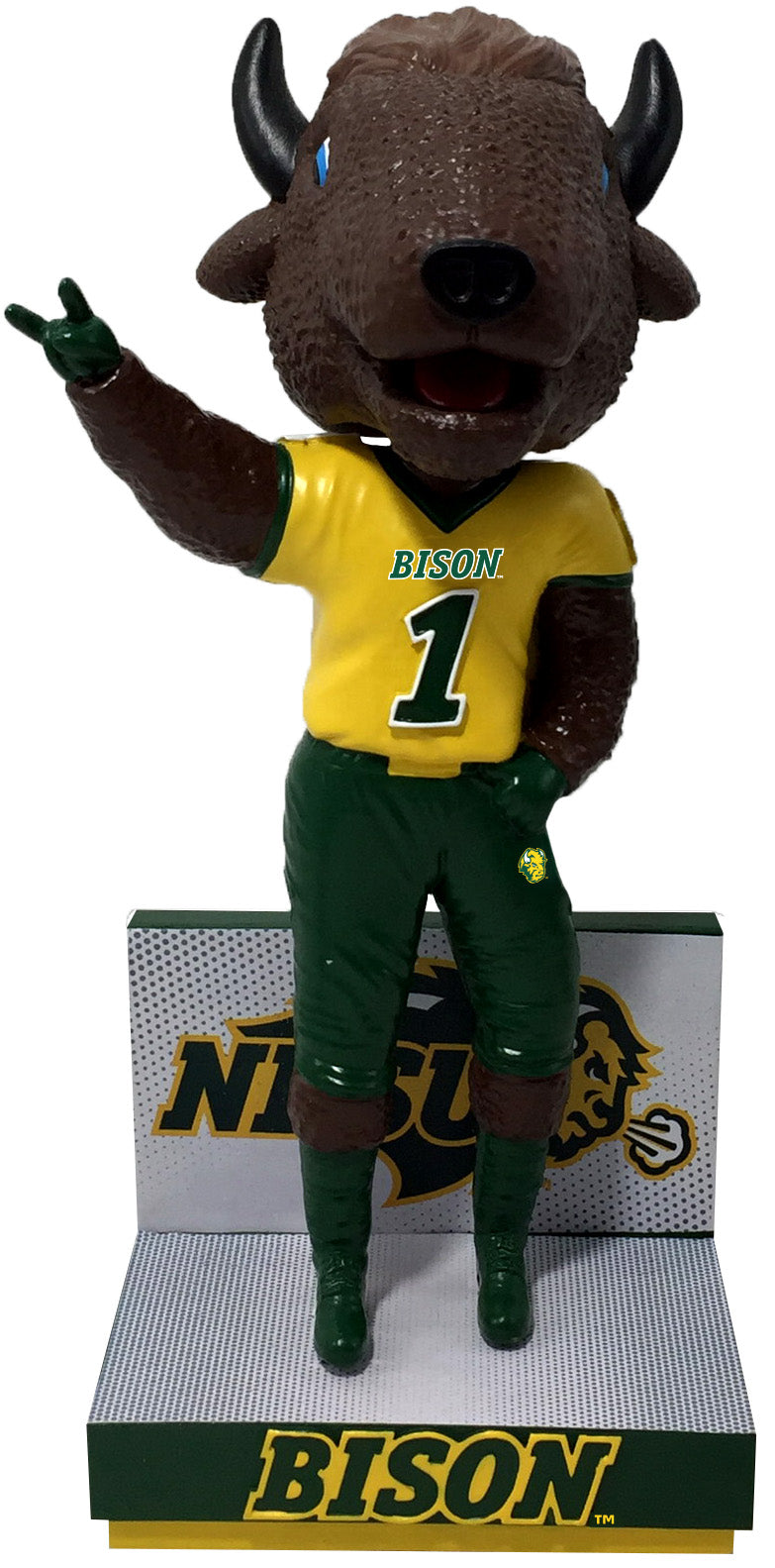 Thundar North Dakota State Bison Yellow Jersey Bobblehead NCAA College
