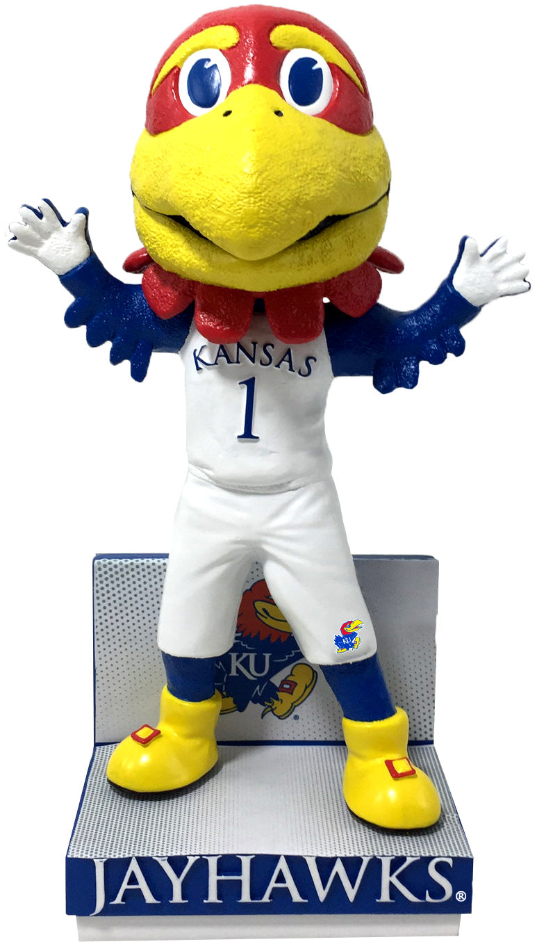 Big Jay Kansas Jayhawks White Jersey Bobblehead NCAA College