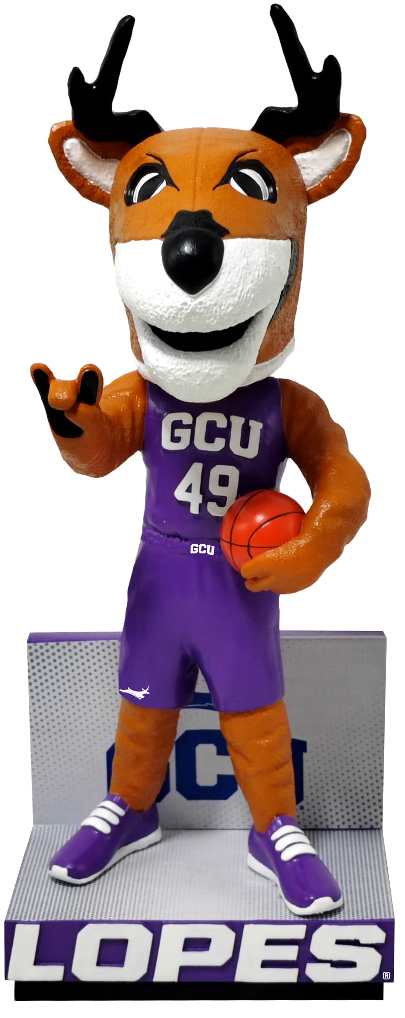Thunder The Antelope Grand Canyon Antelopes Purple Jersey Bobblehead NCAA